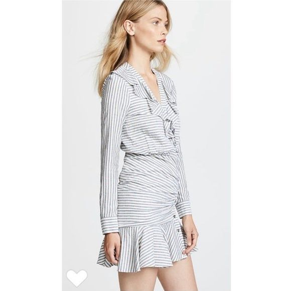 Veronica Beard Kai Striped Ruffle Dress Size 4 - Picture 4 of 12